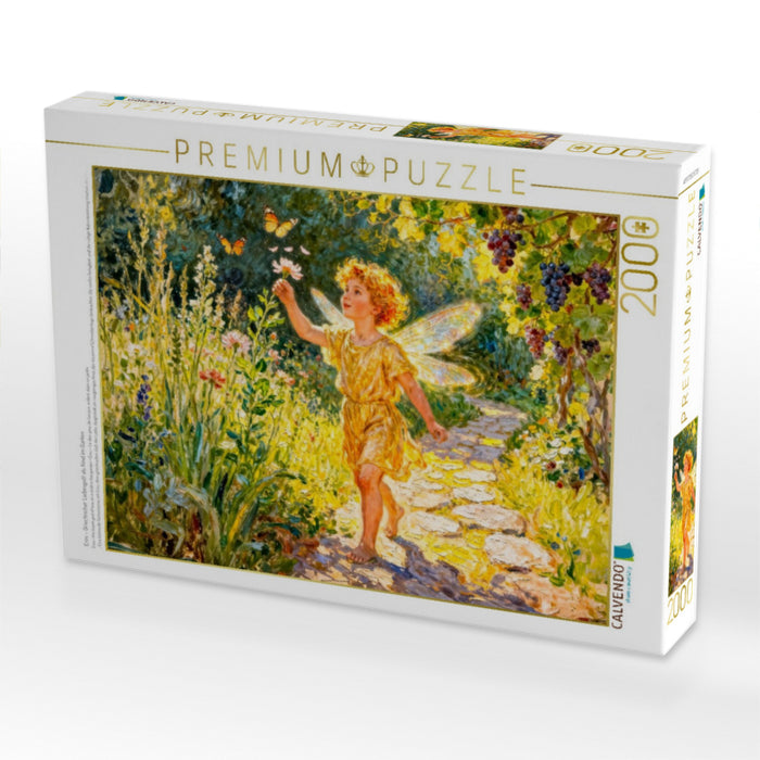 Eros – Griechischer Liebesgott als Kind im Garten - CALVENDO Foto-Puzzle'