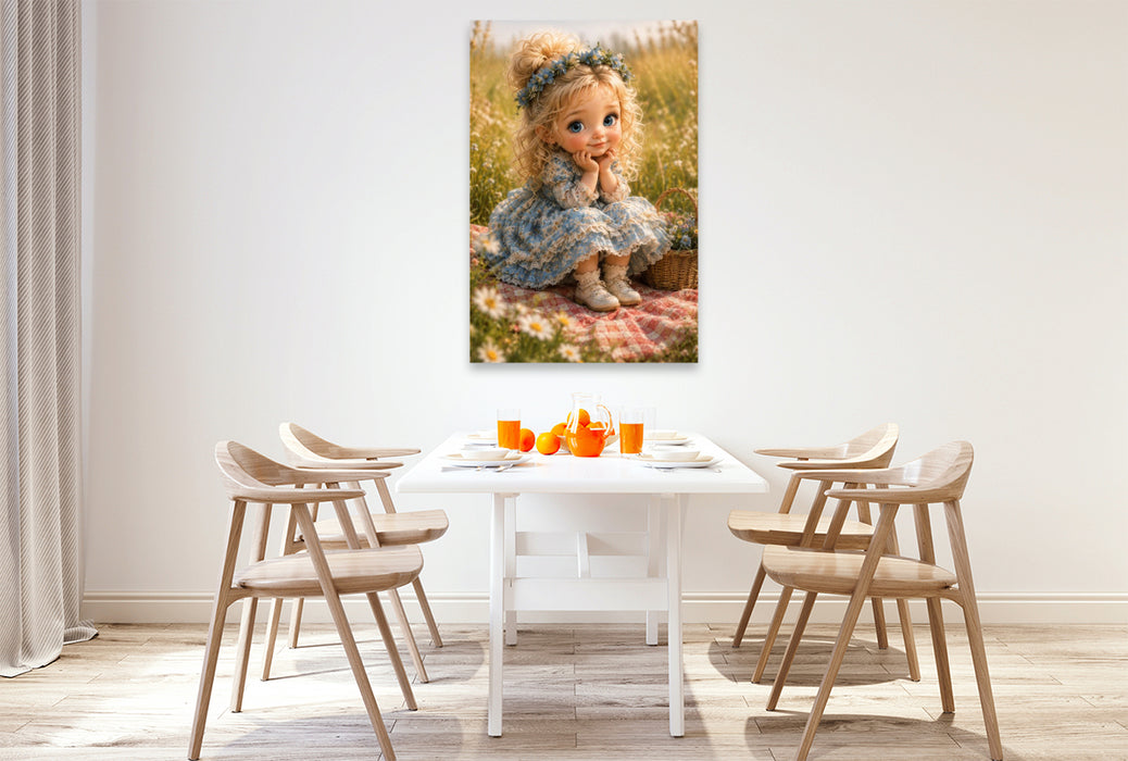 Premium Textil-Leinwand Kleine Blumenkönigin