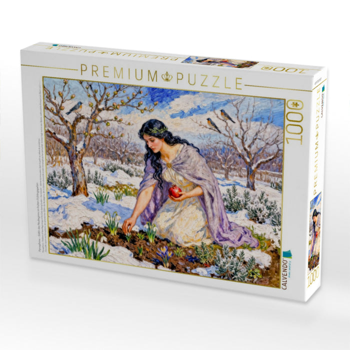 Persephone - Göttin des Neubeginns im frühen Frühlingsgarten - CALVENDO Foto-Puzzle'