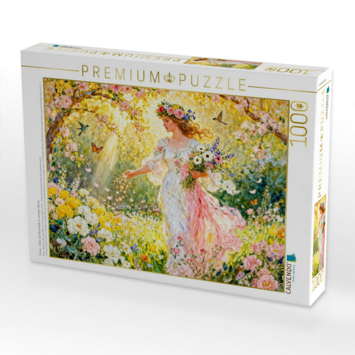Flores – Göttin der Blütenfülle im sonnigen Garten - CALVENDO Foto-Puzzle'