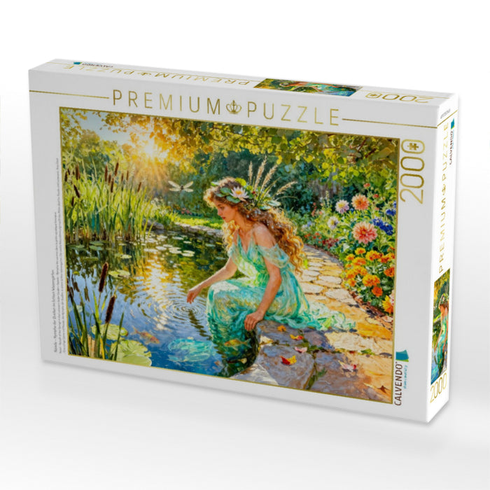 Naiade – Nymphe der Quellen im lichten Wassergarten - CALVENDO Foto-Puzzle'
