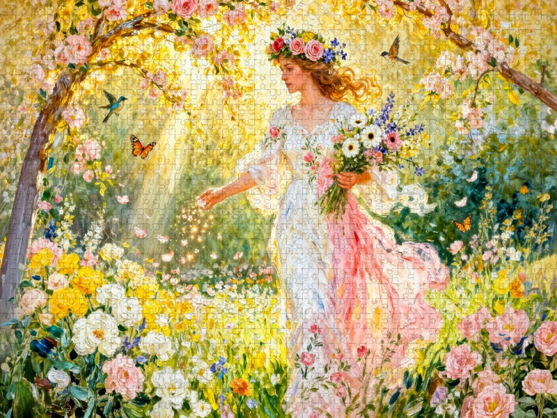 Flores – Göttin der Blütenfülle im sonnigen Garten - CALVENDO Foto-Puzzle'