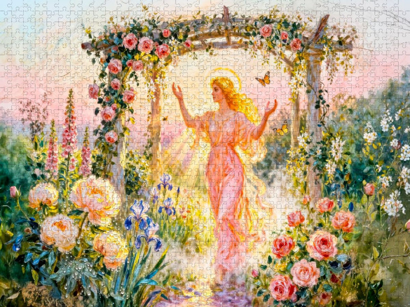 Eos – Griechische Göttin der Morgenröte im Rosengarten - CALVENDO Foto-Puzzle'
