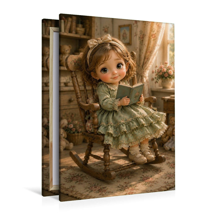 Premium Textil-Leinwand Die kleine Bücherfee