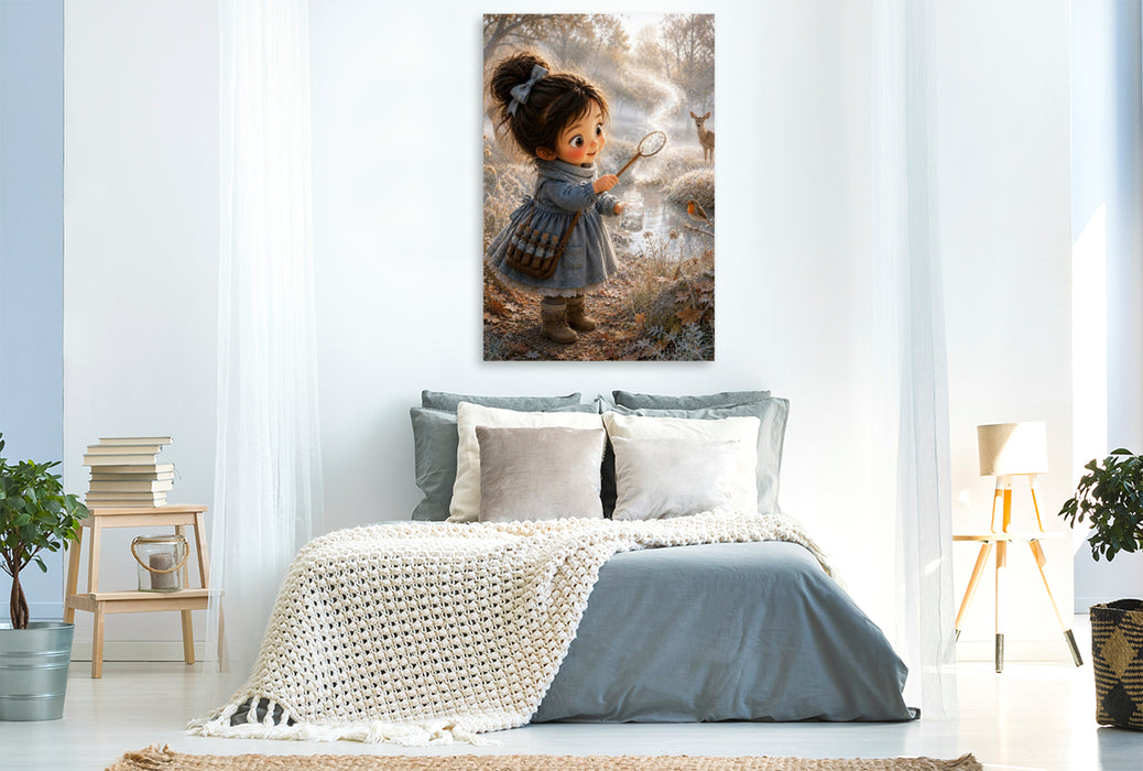 Premium Textil-Leinwand Silberner Morgennebel