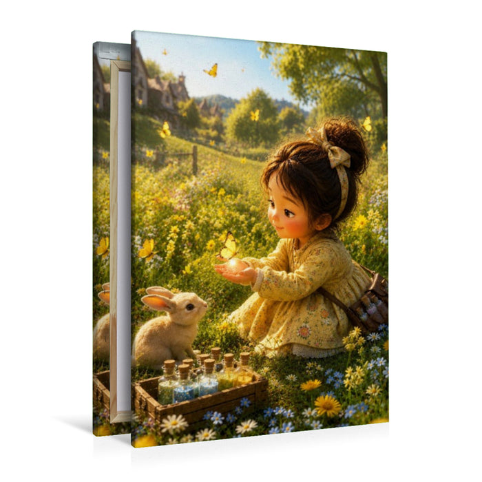 Premium Textil-Leinwand Goldene Flügel