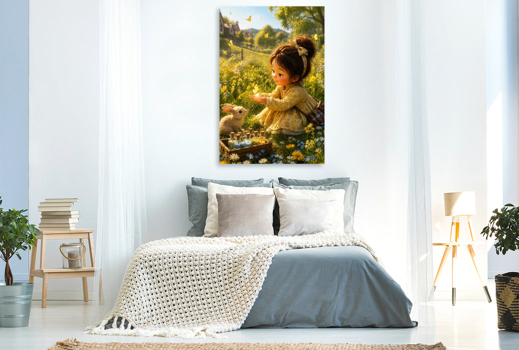 Premium Textil-Leinwand Goldene Flügel