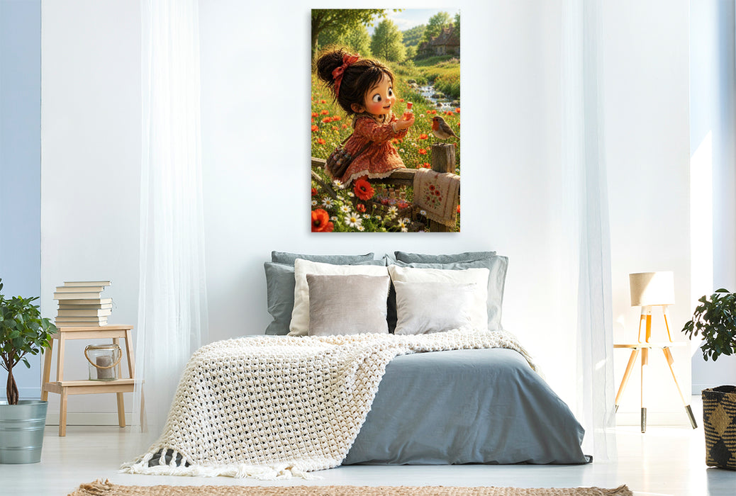 Premium Textil-Leinwand Mohnfeuer