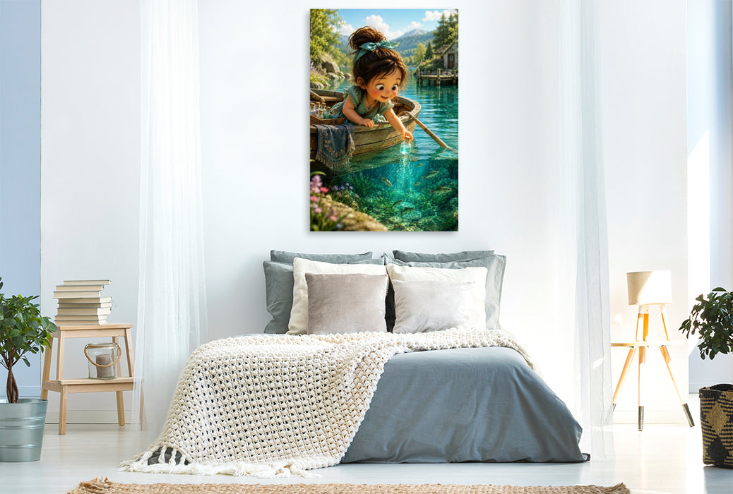 Premium Textil-Leinwand Türkis aus der Tiefe