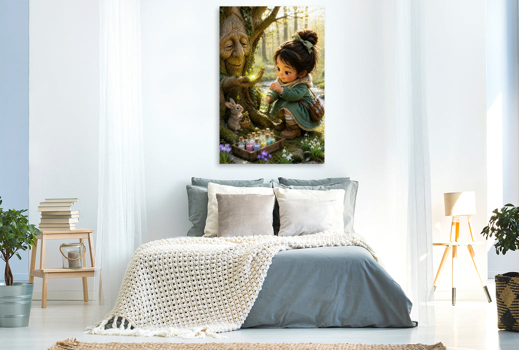 Premium Textil-Leinwand Das erste Frühlingsgrün