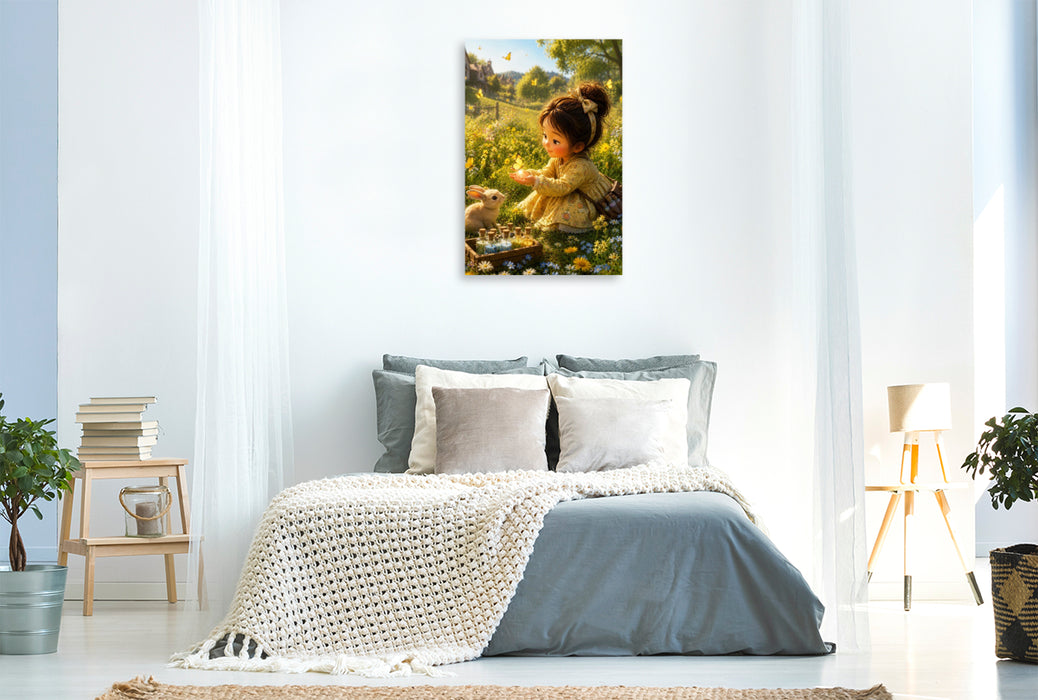Premium Textil-Leinwand Goldene Flügel