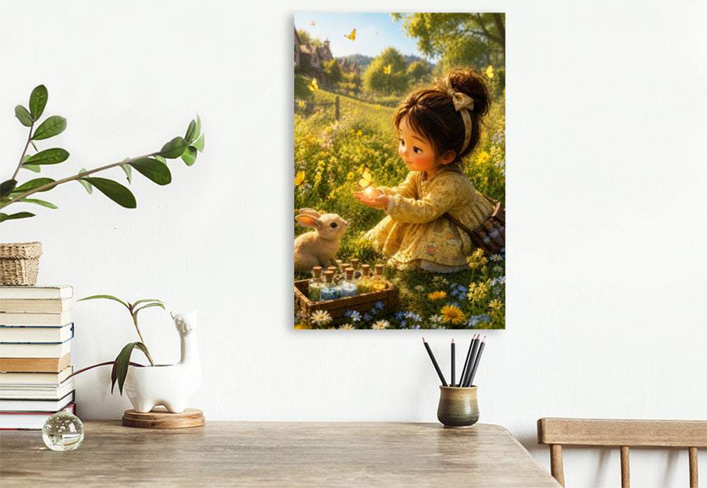 Premium Textil-Leinwand Goldene Flügel