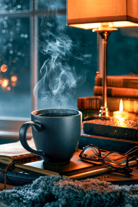 Premium Textil-Leinwand Zeit zum Kaffee gnießen und zum Träumen