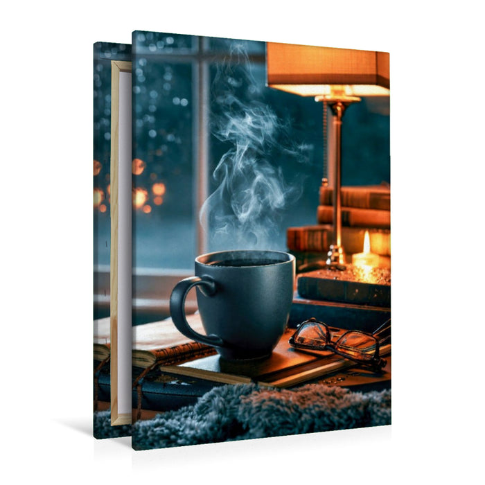 Premium Textil-Leinwand Zeit zum Kaffee gnießen und zum Träumen