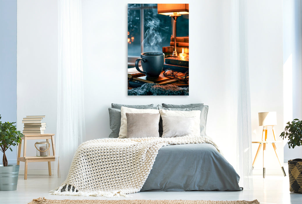 Premium Textil-Leinwand Zeit zum Kaffee gnießen und zum Träumen