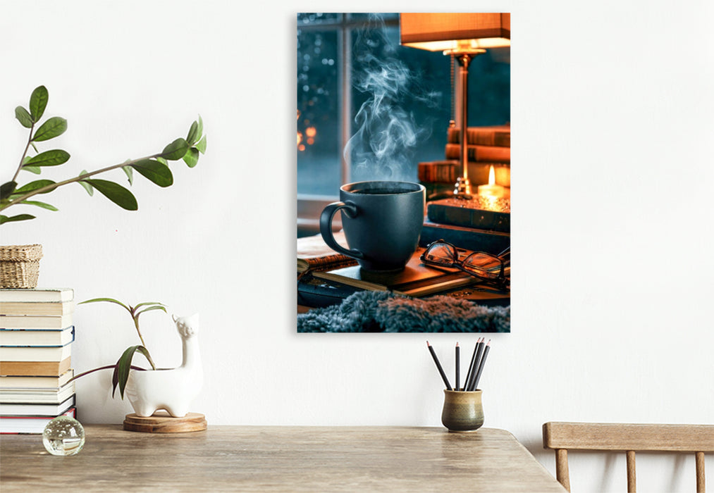 Premium Textil-Leinwand Zeit zum Kaffee gnießen und zum Träumen