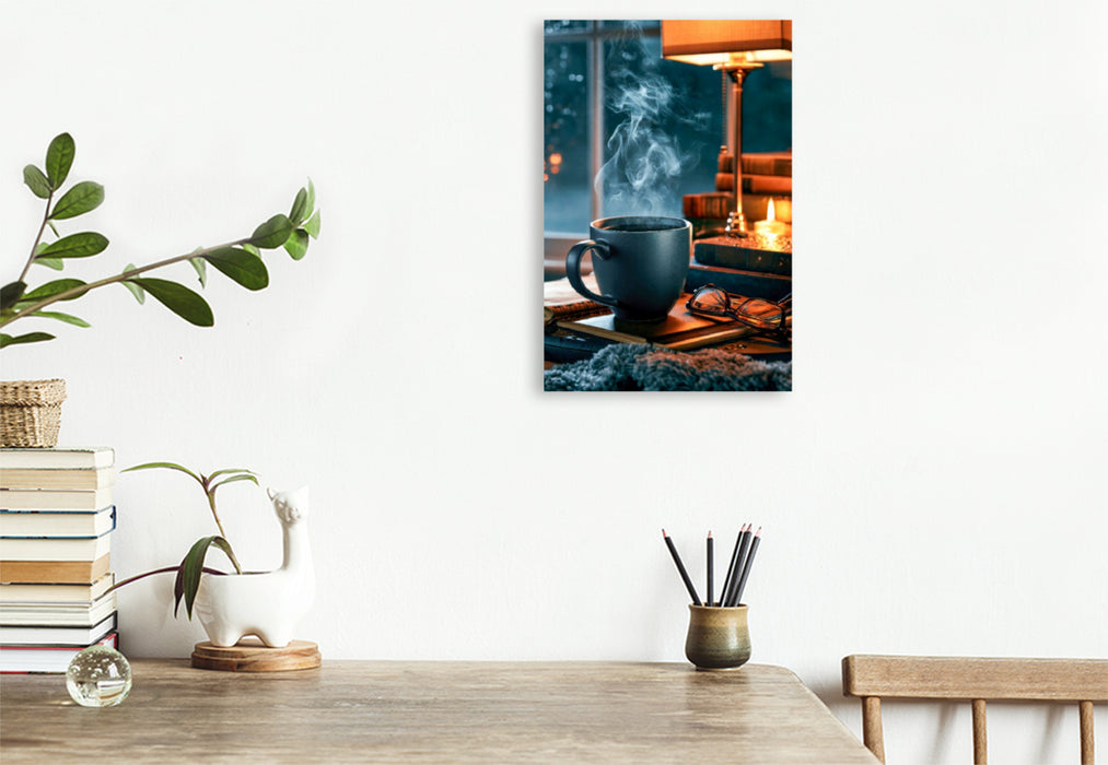 Premium Textil-Leinwand Zeit zum Kaffee gnießen und zum Träumen