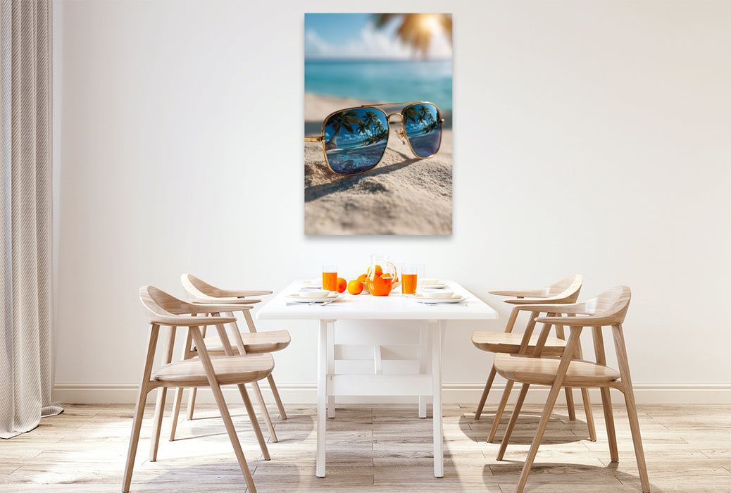Premium Textil-Leinwand Erste Sonnenstrahlen