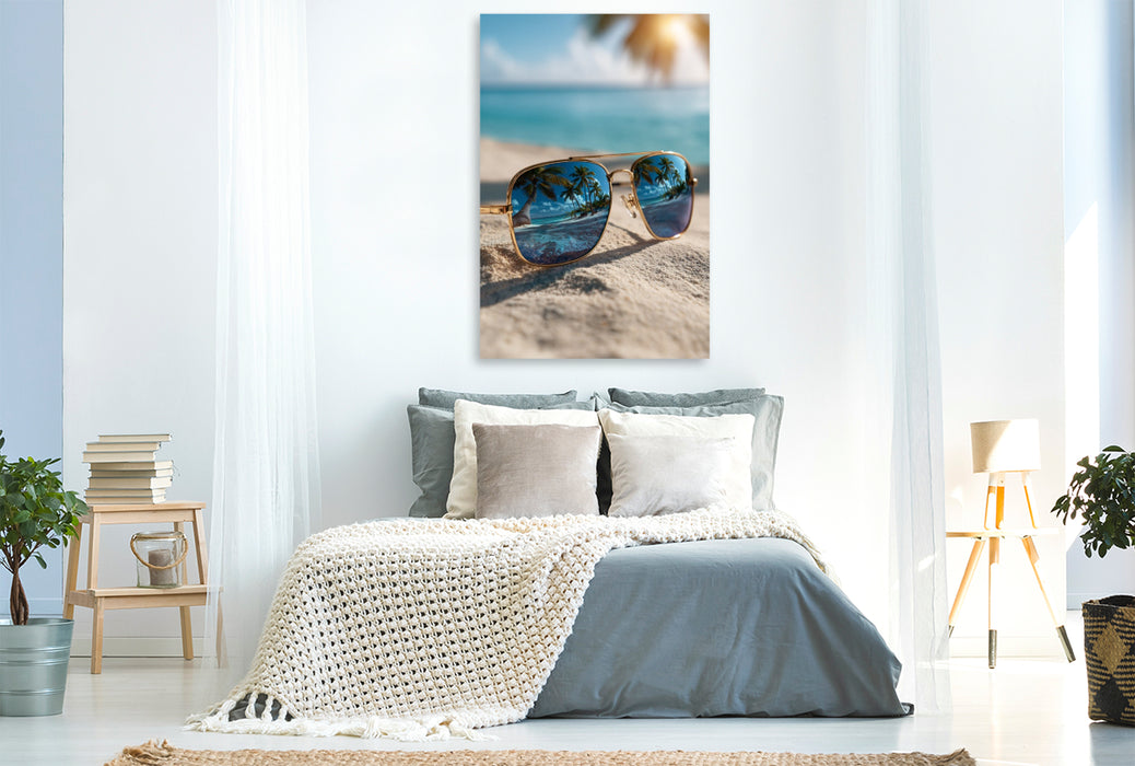 Premium Textil-Leinwand Erste Sonnenstrahlen