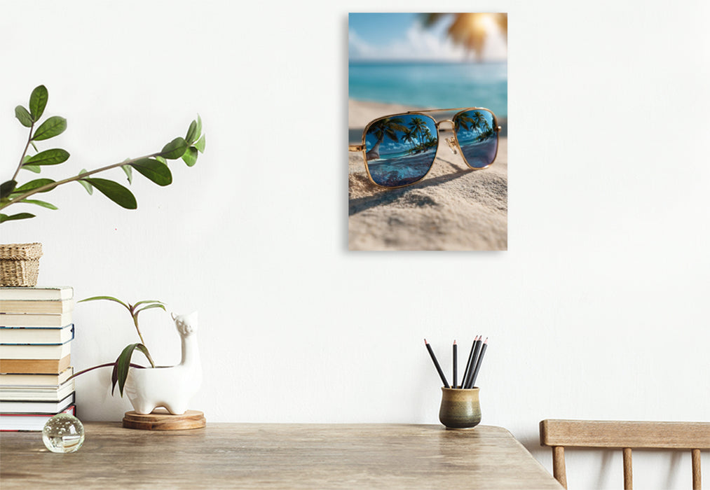 Premium Textil-Leinwand Erste Sonnenstrahlen