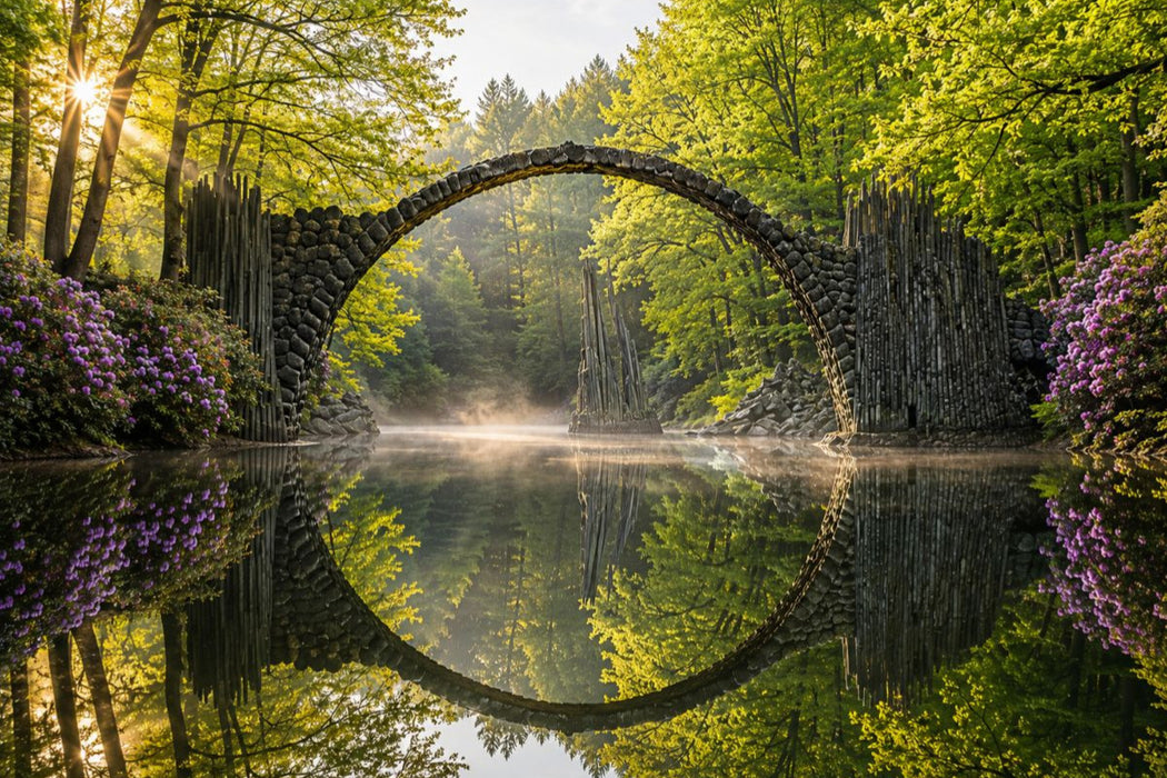 Premium Textil-Leinwand Rokotzbrücke