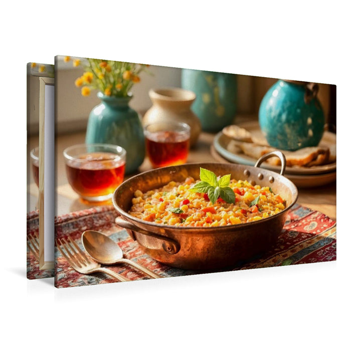 Premium Textil-Leinwand Menemen – Türkisches Frühstücksglück