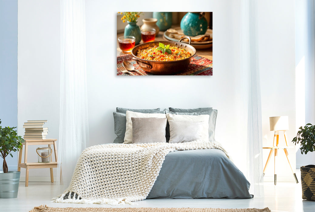 Premium Textil-Leinwand Menemen – Türkisches Frühstücksglück