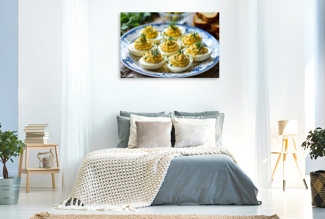 Premium Textil-Leinwand Gefüllte Eier – Russische Klassiker