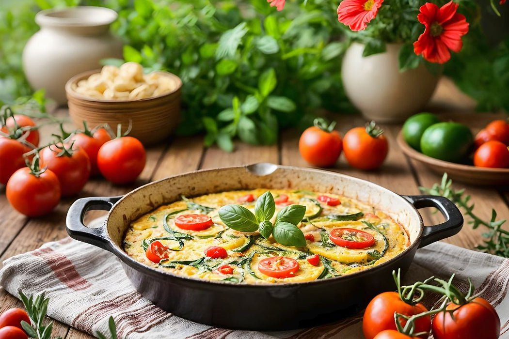 Premium Textil-Leinwand Frittata – Farben Italiens