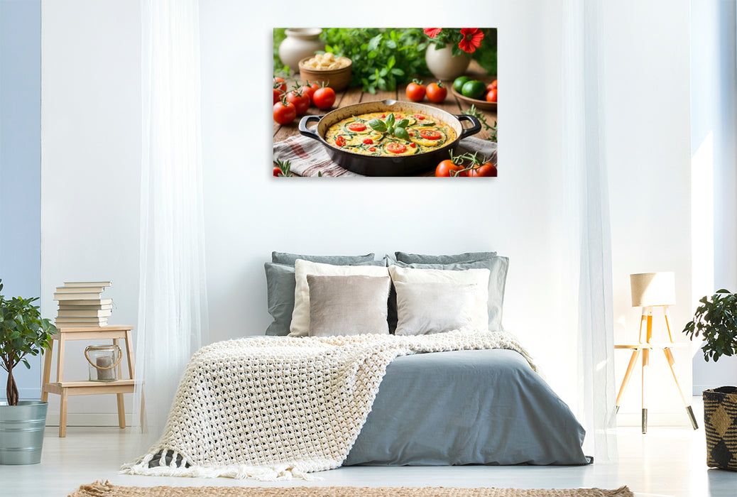 Premium Textil-Leinwand Frittata – Farben Italiens