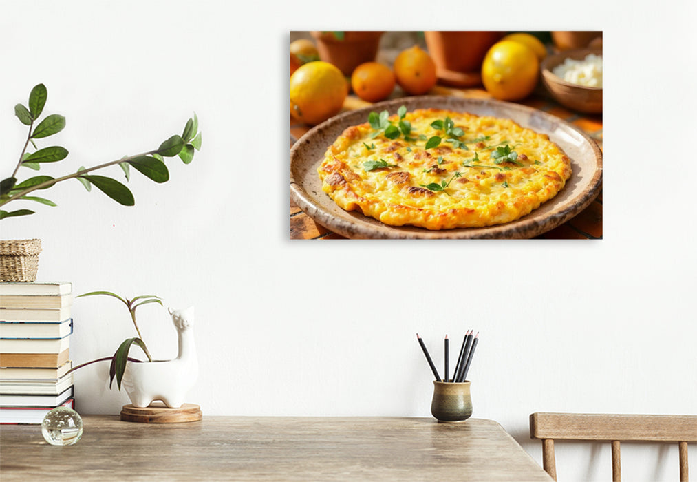 Premium Textil-Leinwand Tortilla Española – Spaniens Goldstück