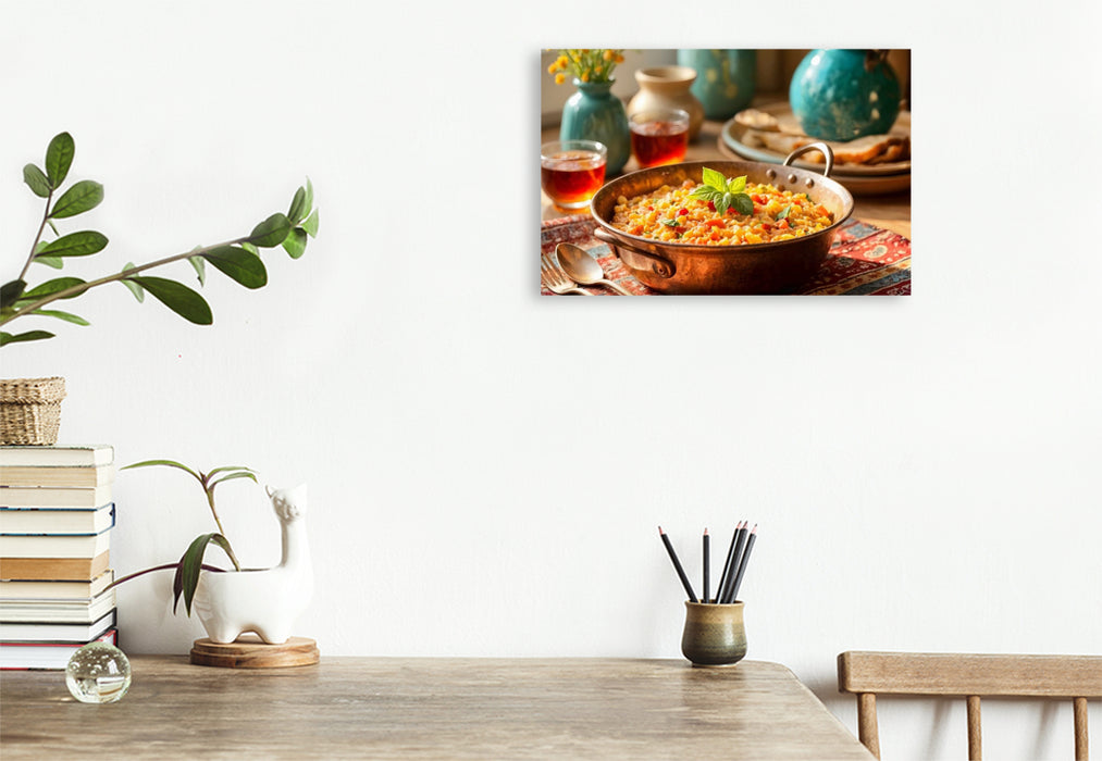 Premium Textil-Leinwand Menemen – Türkisches Frühstücksglück