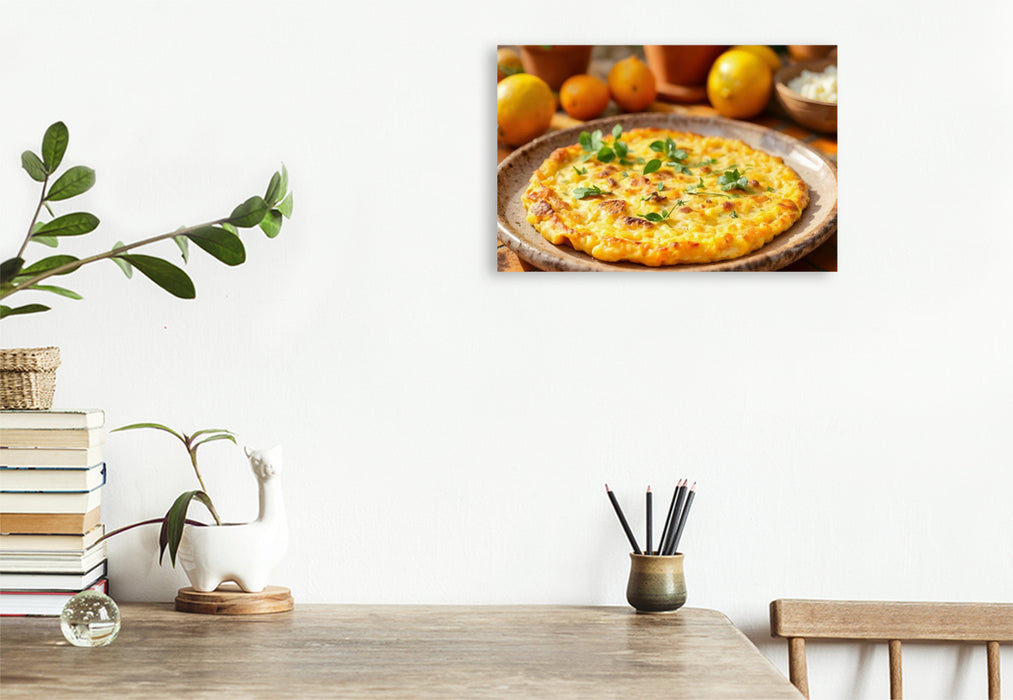 Premium Textil-Leinwand Tortilla Española – Spaniens Goldstück