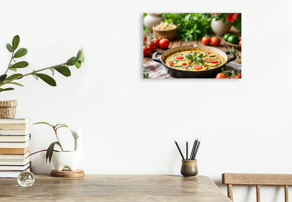 Premium Textil-Leinwand Frittata – Farben Italiens