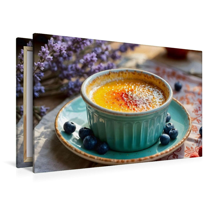 Premium Textil-Leinwand Crème Brûlée – Französische Eleganz