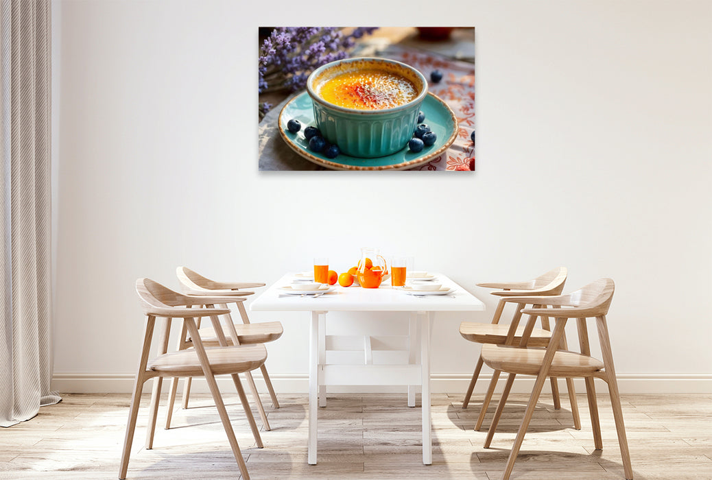 Premium Textil-Leinwand Crème Brûlée – Französische Eleganz