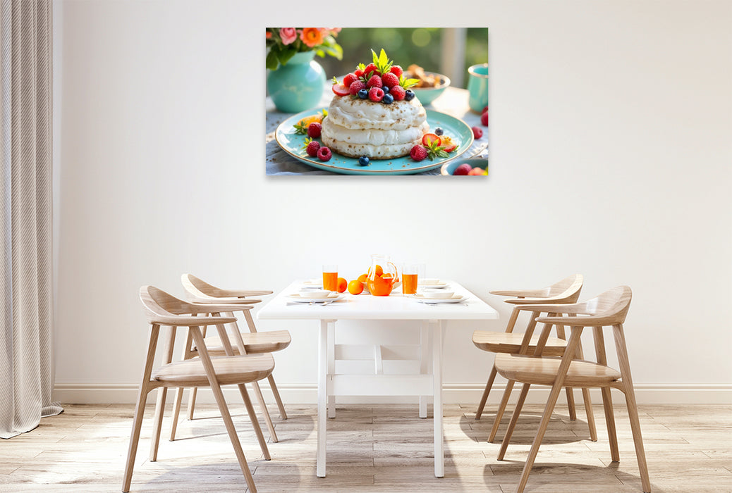 Premium Textil-Leinwand Pavlova – Luftige Eleganz