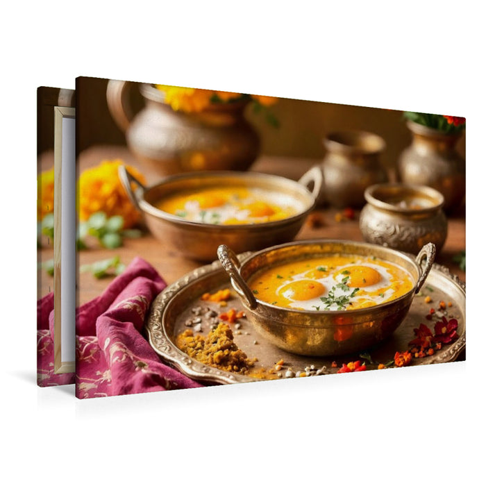 Premium Textil-Leinwand Egg Curry – Würzige Vielfalt