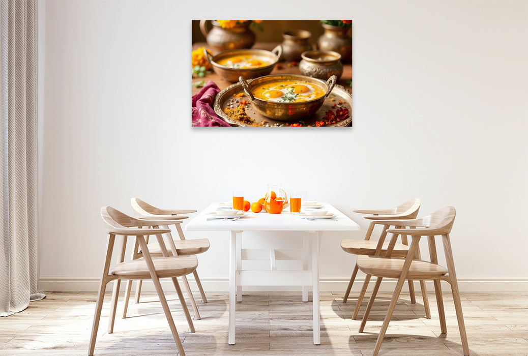 Premium Textil-Leinwand Egg Curry – Würzige Vielfalt