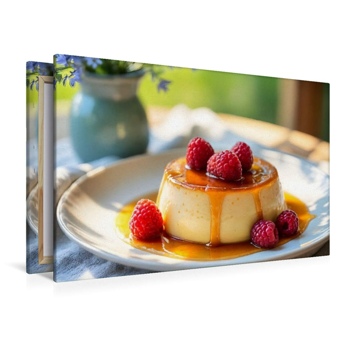 Premium Textil-Leinwand Flan Casero – Süße Verführung