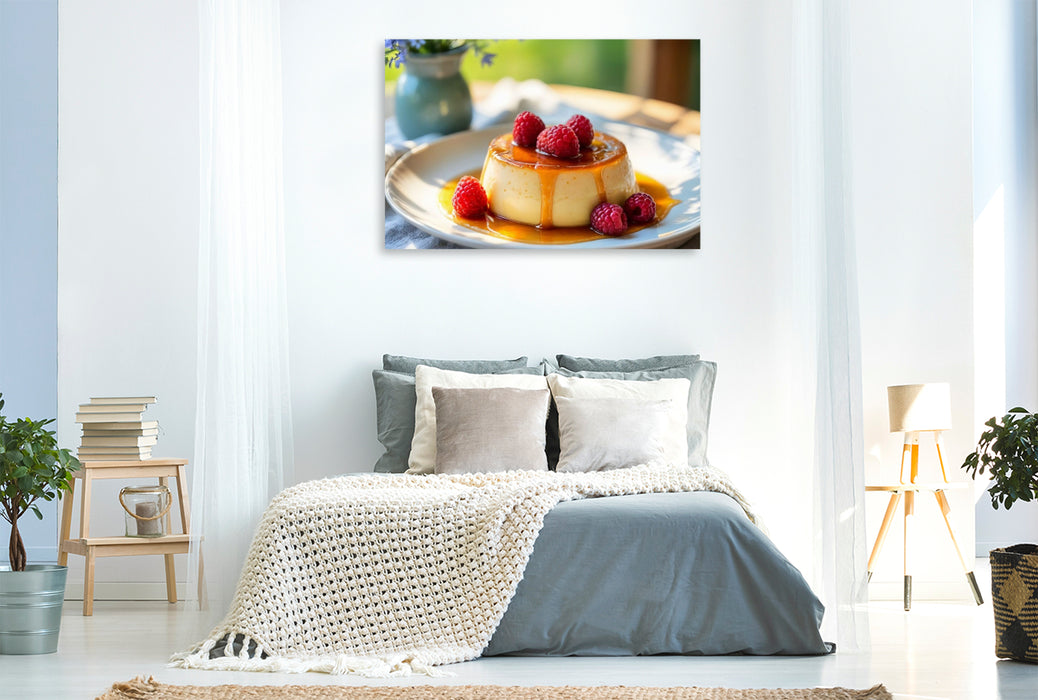 Premium Textil-Leinwand Flan Casero – Süße Verführung