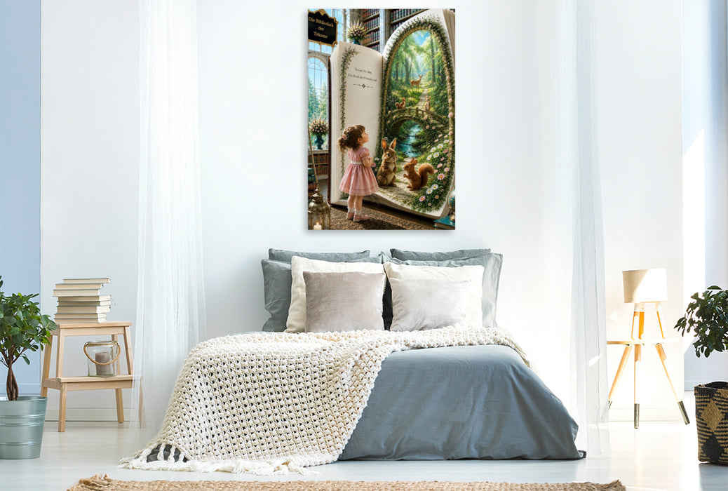 Premium Textil-Leinwand Begegnung im Zauberwald