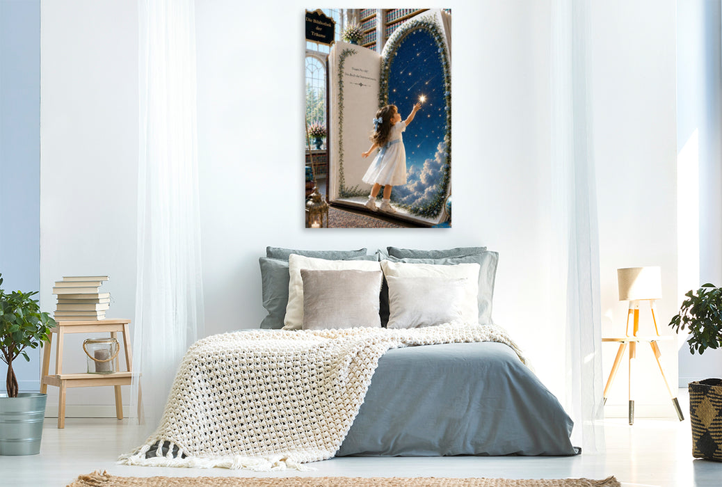 Premium Textil-Leinwand Griff nach den Sternen