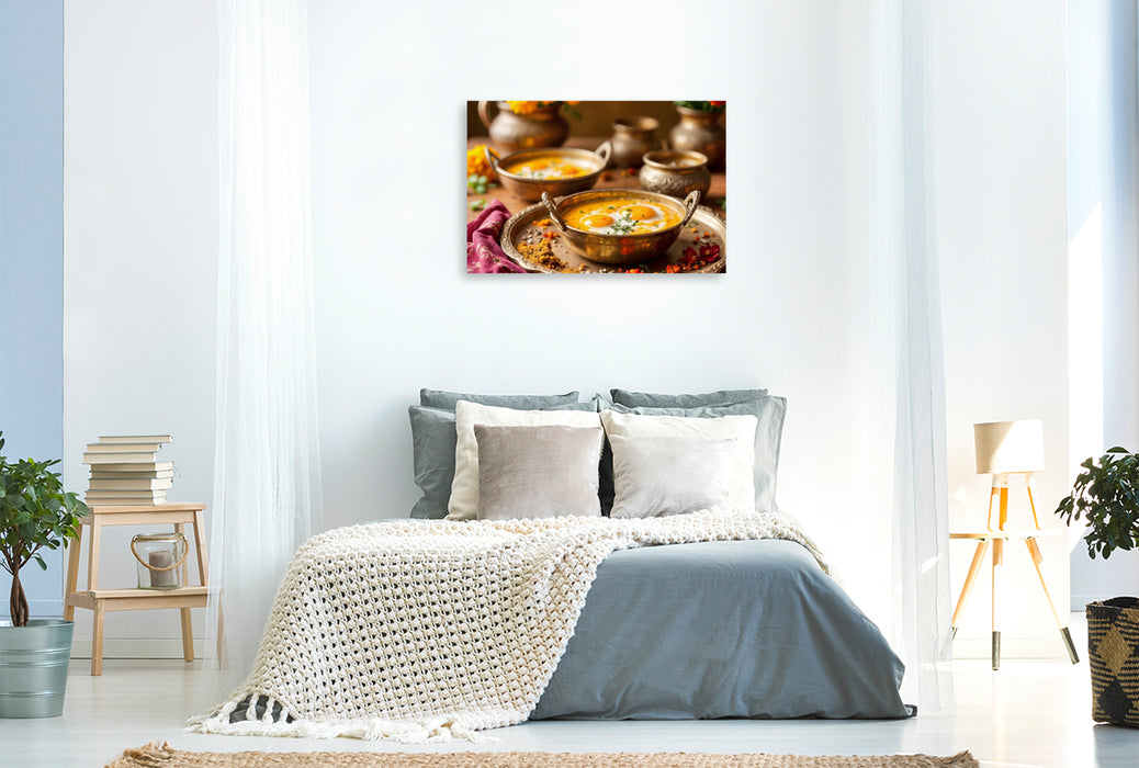 Premium Textil-Leinwand Egg Curry – Würzige Vielfalt