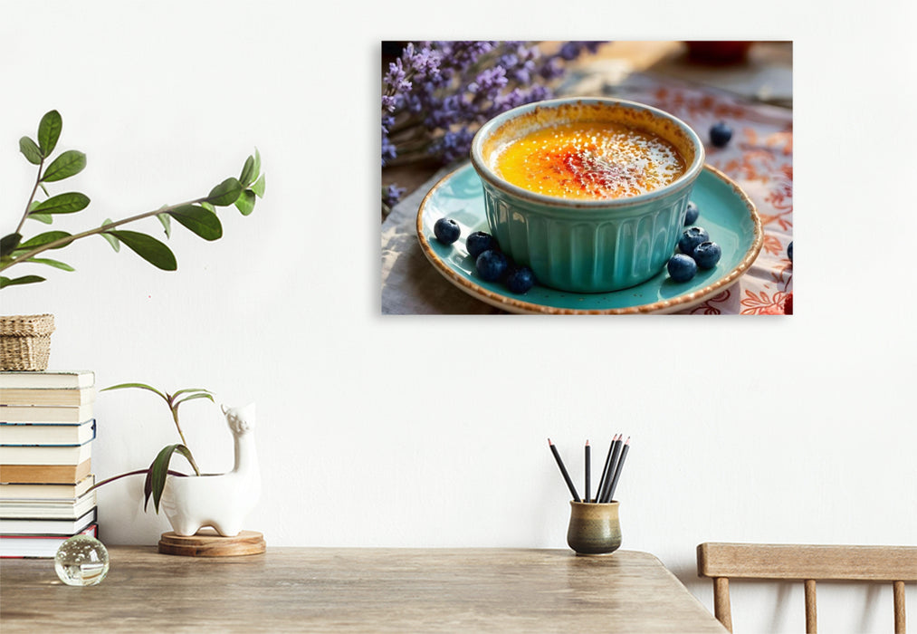Premium Textil-Leinwand Crème Brûlée – Französische Eleganz