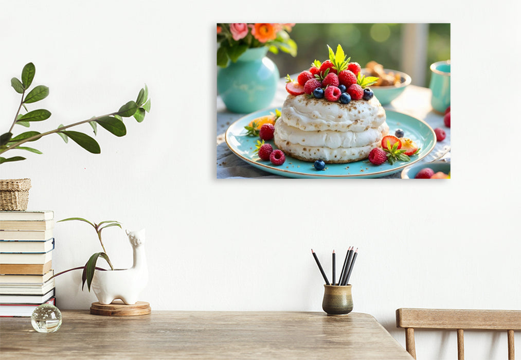 Premium Textil-Leinwand Pavlova – Luftige Eleganz