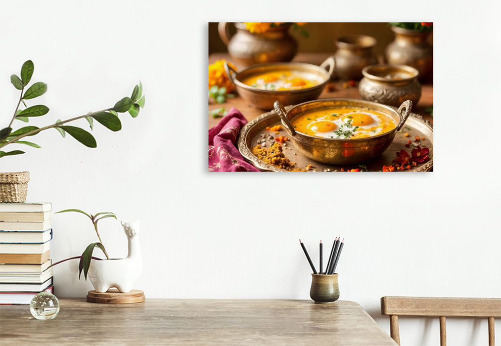 Premium Textil-Leinwand Egg Curry – Würzige Vielfalt
