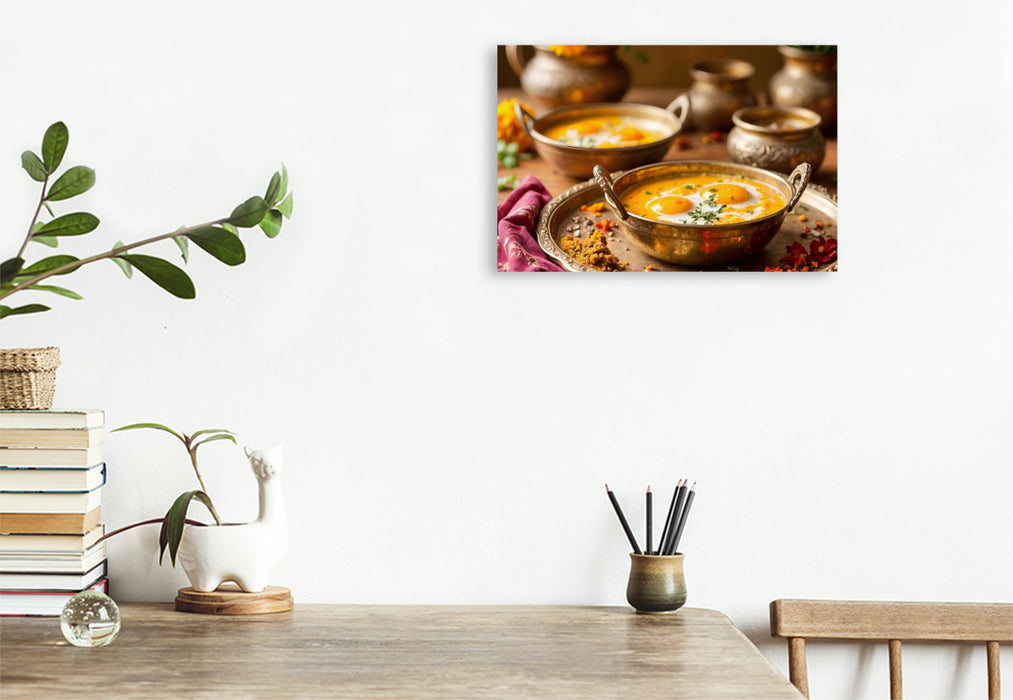 Premium Textil-Leinwand Egg Curry – Würzige Vielfalt