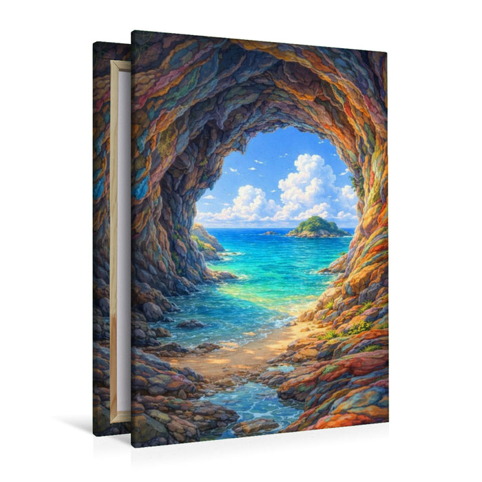 Premium Textil-Leinwand Ausblick auf das Meer - wie im Anime Zeichentrickfilm