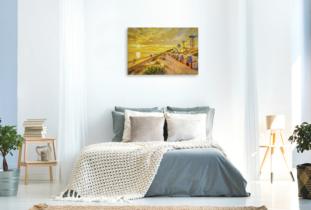 Premium Textil-Leinwand Ein Augenblick, der nach Meer schmeckt.